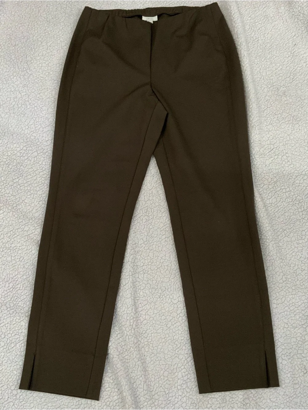 J. Jill Ponte Slim Leg Elastic Waist Pull On Pants Brown Size M Stretch New